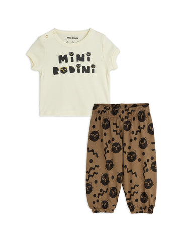 MINI RODINI CATS BABY SET